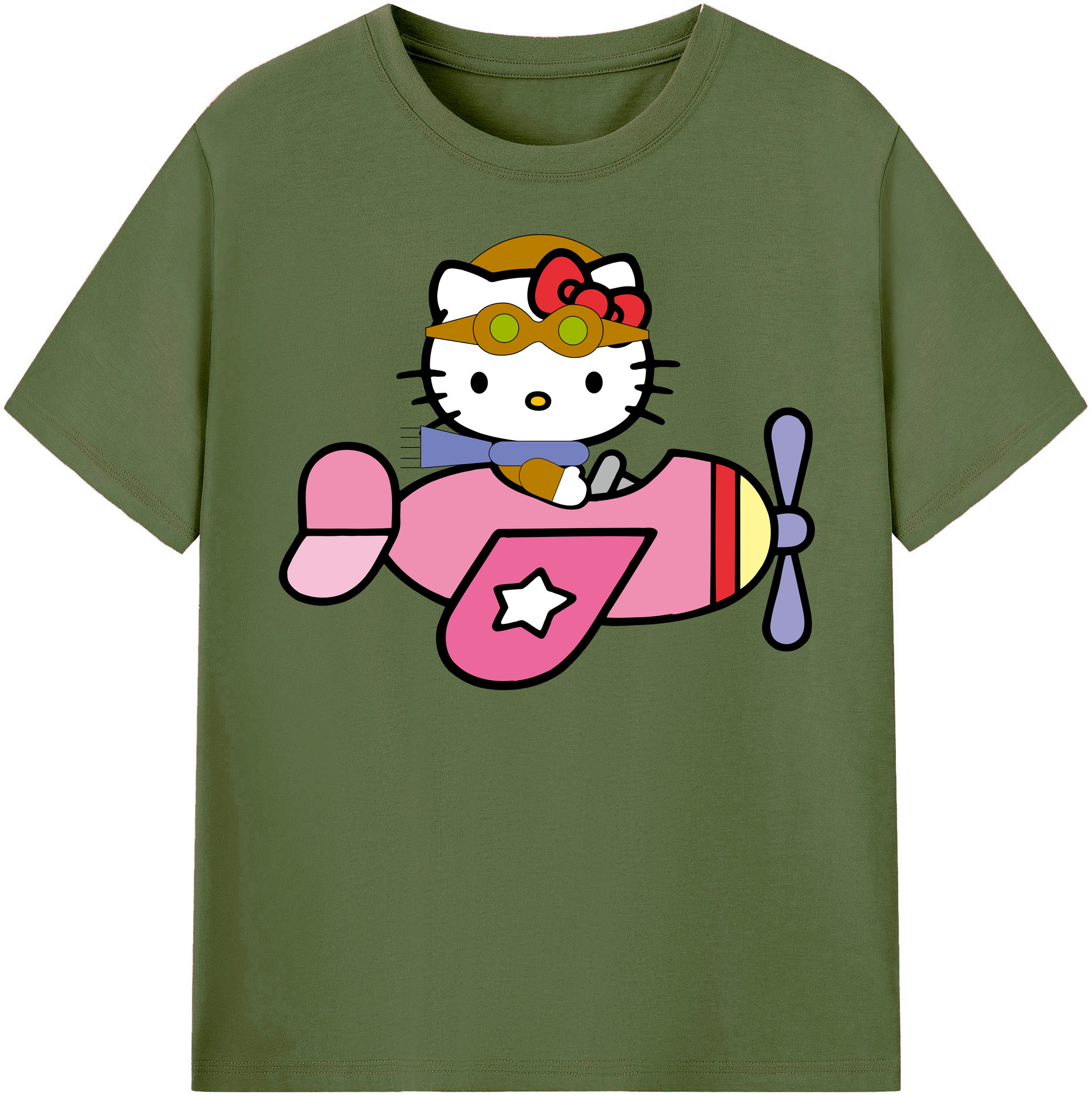 （画像用） Hello Kitty ハローキティ 綿100％半袖Tシャツ（フロントプリント）